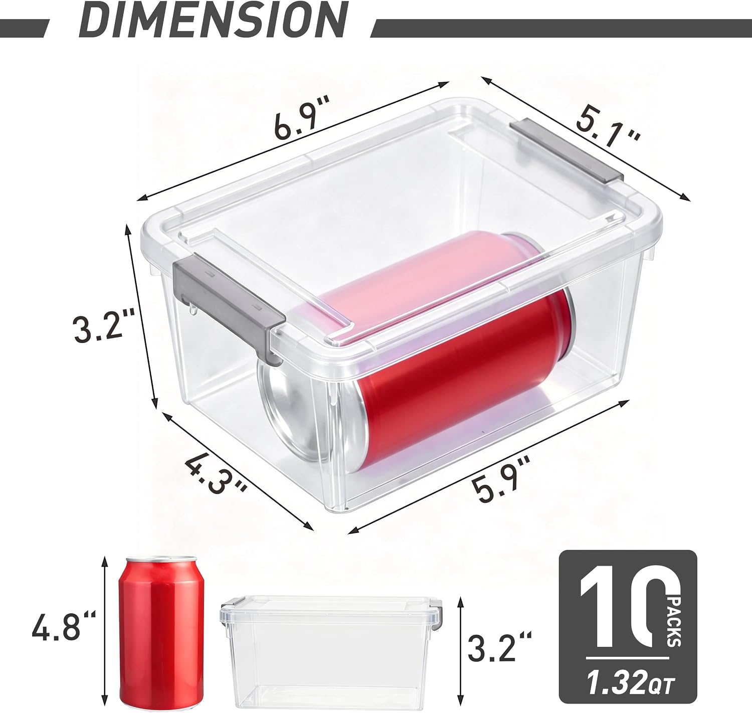 Citylife 10Packs 1.3Qt Small Storage Bins with Lids.Stackable Clear | Plastic Containers for Beads. Buttons. Sewing Supplies. Office Supplies and Small Toys - Image 2