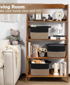 Alternative view of Goodpick Woven Storage Basket for Shelves. 13 x 10 x 9. Black Jute | Stylish Gift Basket for Office & Home. Wicker Baskets for Books. Toys & Towels Storage. Nursery & Bedroom Closet Organization