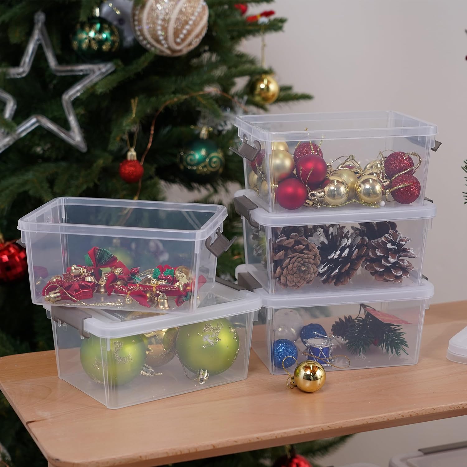 Citylife 10Packs 1.3Qt Small Storage Bins with Lids.Stackable Clear | Plastic Containers for Beads. Buttons. Sewing Supplies. Office Supplies and Small Toys - Image 3