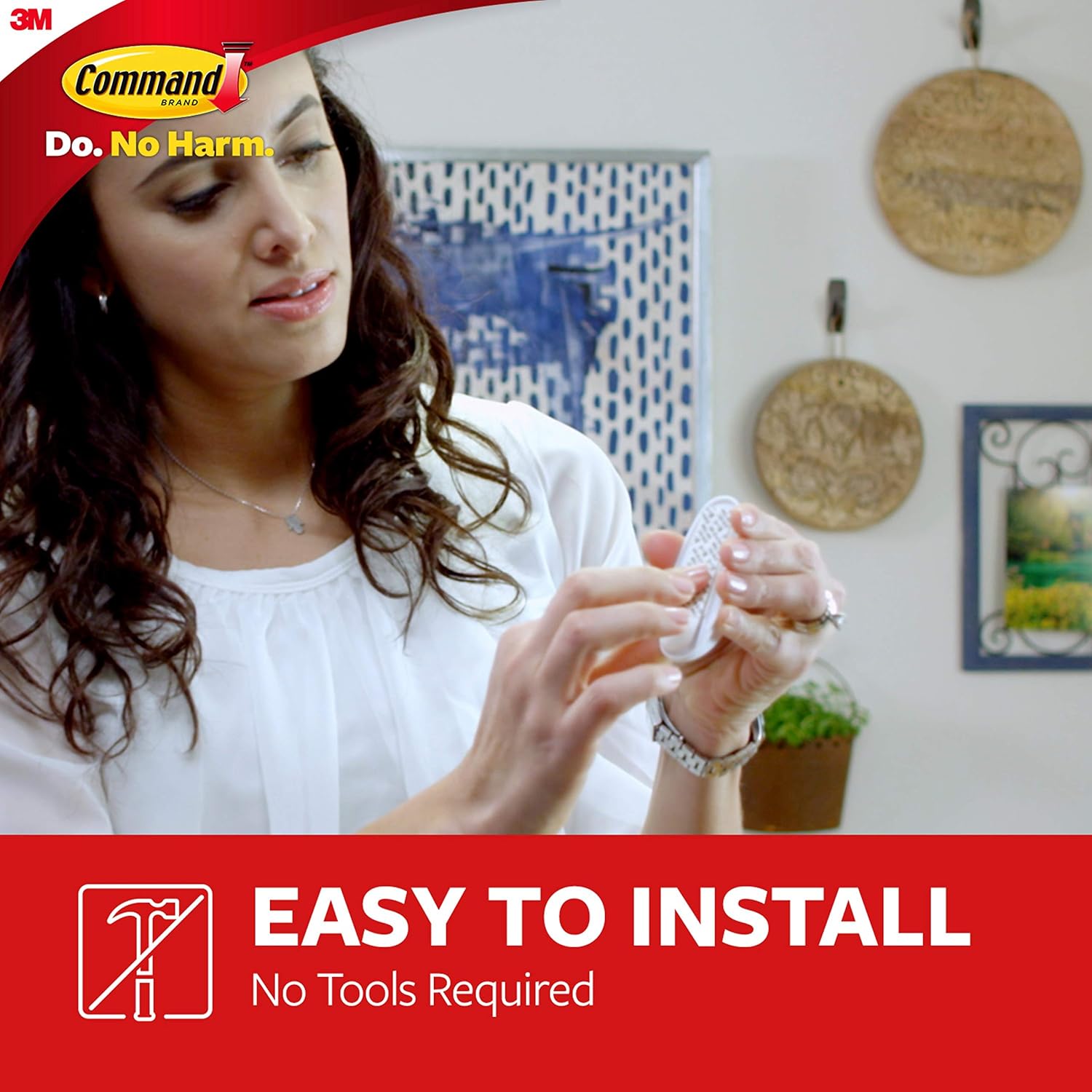 Command Medium Designer Hooks. 2 Hooks and 4 Strips. Damage-Free Hanging Wall Hook with Adhesive Strips. Adhesive Hooks for Hanging Back to School Dorm Organizers. Holds up to 3 lb - Image 4